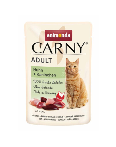 ANIMONDA Carny Adult Pouch Kuracie a králičie 85g mokré krmivo pre mačky