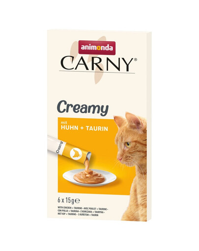 ANIMONDA Carny Creamy s kuracím mäsom a taurínom 6x15 g krémová maškrta pre mačky