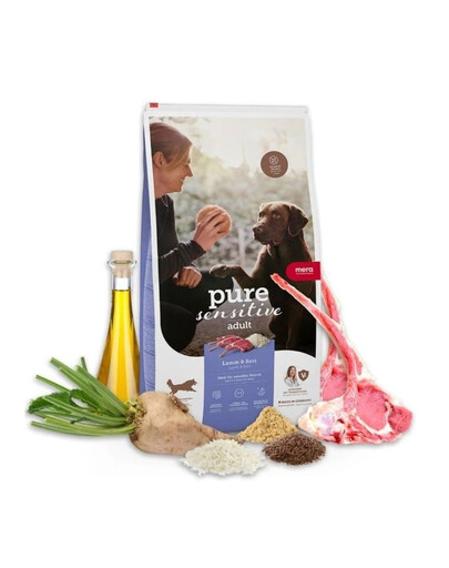 MERA Dog Pure Sensitive Adult Lamb Rice 4 kg jahňacina a ryža, suché krmivo pre citlivé psy