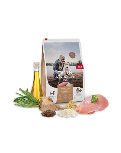 MERA Dog Pure Sensitive Adult Mini Turkey Rice 4 kg morčacie a ryža, suché krmivo pre citlivé psy malých plemien