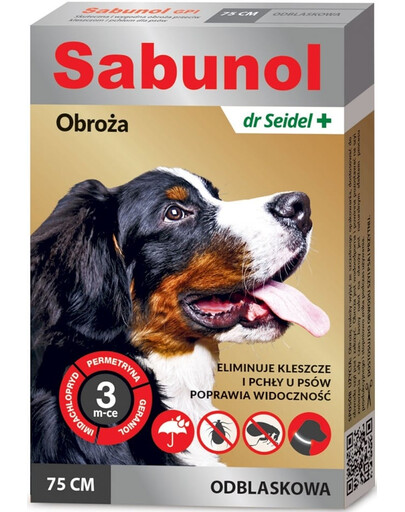 DR SEIDEL Sabunol Reflexná obojok pre psov proti blchám a kliešťom 75 cm