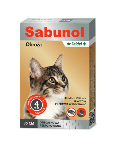 DR SEIDEL Sabunol Reflexný obojok pre mačky proti blchám 35 cm