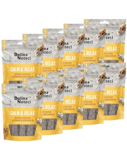 DOLINA NOTECI Smart Chews Calm & Relax 10x100g podporujú zníženie stresu, suché maškrty pre psov