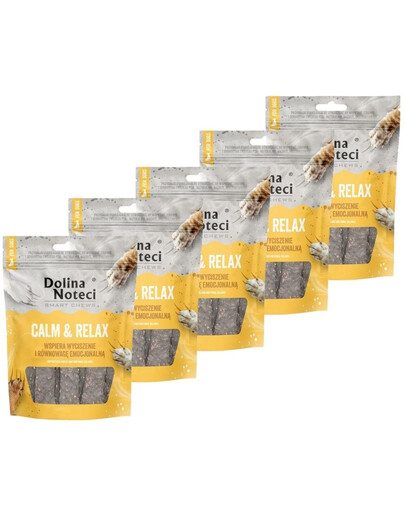 DOLINA NOTECI Smart Chews Calm & Relax 5x100g podporujú zníženie stresu, suché maškrty pre psov