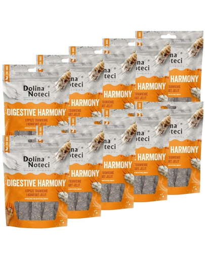 DOLINA NOTECI Smart Chews Digestive Harmony 10x100g podpora trávenia, sušené maškrty pre psov