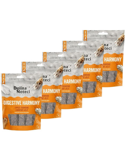 DOLINA NOTECI Smart Chews Digestive Harmony 5x100g podpora trávenia, sušené pochúťky pre psa