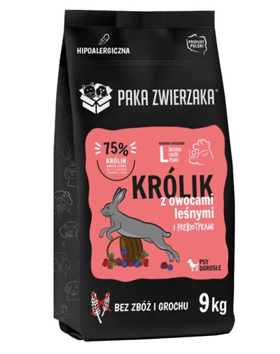 PAKA ZWIERZAKA Králik s lesnými plodmi L 9 kg suché krmivo pre veľkých psov