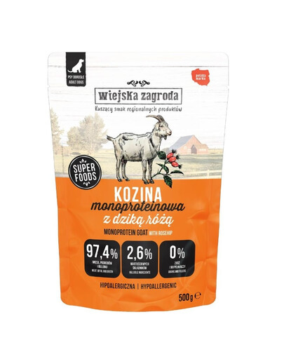 WIEJSKA ZAGRODA Monoproteinová kozina krmivo pre psa 500g