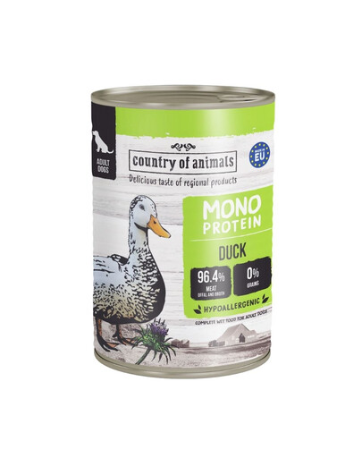 COUNTRY OF ANIMALS Dog Monoprotein Duck 400g kačica, konzerva pre psov