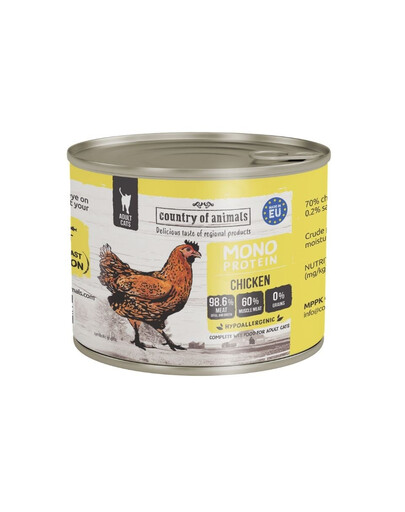 COUNTRY OF ANIMALS Cat Monoprotein Chicken 200g kurča, konzerva pre mačky