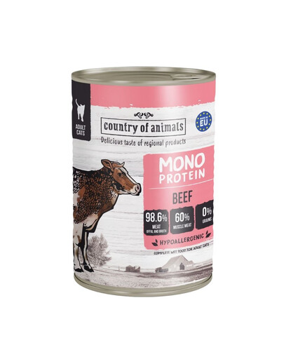 COUNTRY OF ANIMALS Cat Monoprotein Beef 400g hovädzie, konzerva pre mačky
