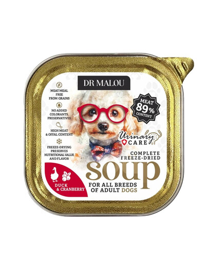DR MALOU Zupa lyofilizowana Kačica s brusnicami Urinary 12g mokrá strava pre psa