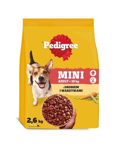 PEDIGREE Adult Mini s hydinou a zeleninou 2,6 kg suché krmivo pre psov malých plemien