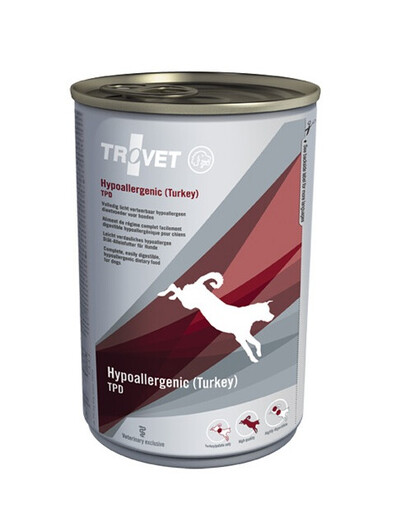 TROVET Hypoallergenic TPD Turkey 400 g mokré krmivo pre psov s morčacím mäsom