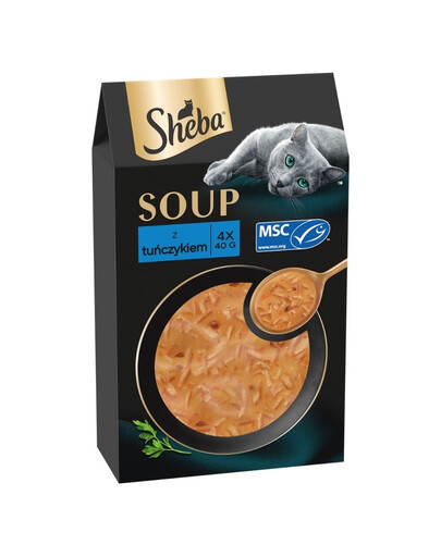 SHEBA Soup s tuniakom 4x40 g doplnková mokrá strava pre mačky