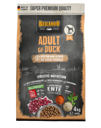 BELCANDO Adult Grain Free Duck 4 kg kačka, suché krmiva pre psov