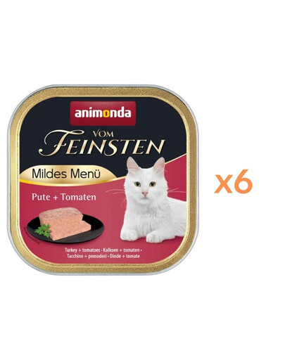 ANIMONDA Vom Feinsten Mild Menue Indyk a paradajky 6x100g paštéta pre mačky