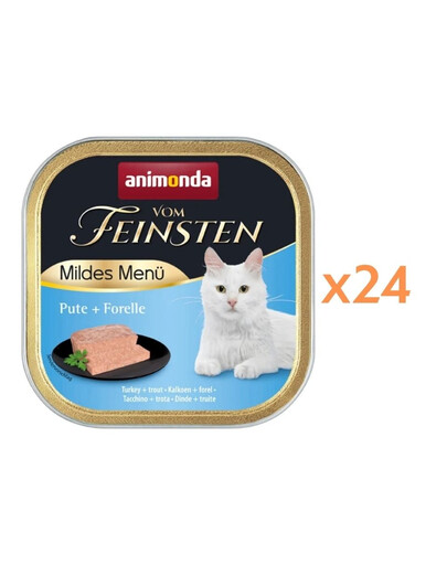 ANIMONDA Vom Feinsten Mild Menue paštéta s morčacím mäsom a pstruhom 24x100g pre mačky