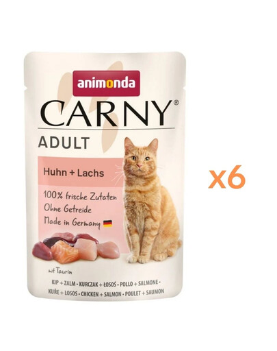 ANIMONDA Carny Adult Pouch Kuracie a losos 6x85g mokré krmivo pre mačky