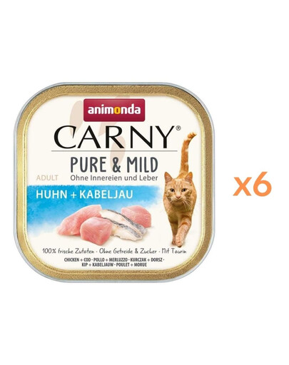 ANIMONDA Carny Pure & Mild kuracie a treska 6x100g mokré krmivo pre mačky
