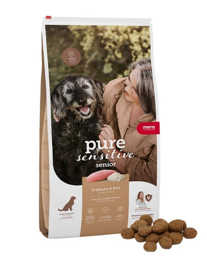 MERA Dog Pure Sensitive Senior Turkey Rice 12,5 kg suché krmivo s morčacím mäsom a ryžou pre starších psov