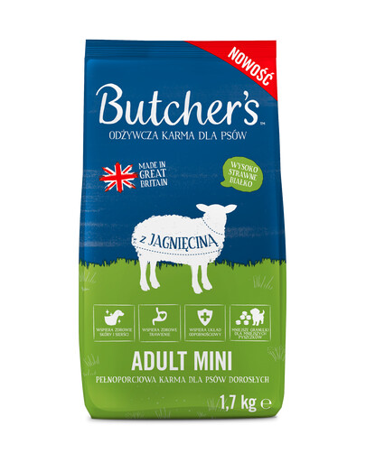 Butcher's Original Małe Rasy, jahňacina 1,7kg