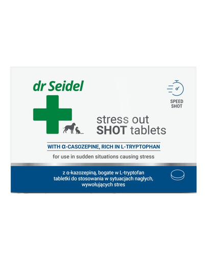 DR SEIDEL Prípravok upokojujúci Stress out SHOT tablety pre psa a mačku op. 10 tabliet