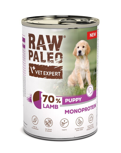 RAW PALEO Monoproteínové jahňacie šteňa 400g jahňacie, mokré krmivo pre šteniatka