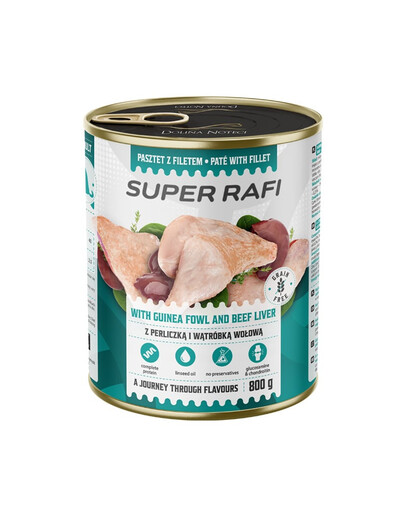RAFI Super s perličkou a hovädzou pečeňou 800g paštéta pre psov