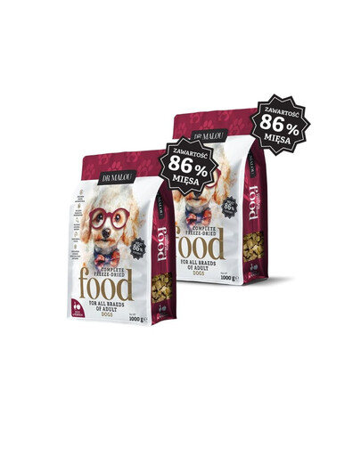 DR MALOU Lyofilizovaná strava Kačka s dýní 2x1 kg suché krmivo pro psy