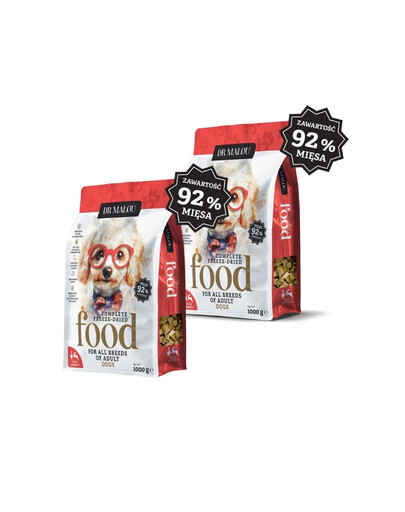 DR MALOU Lyofilizovaná strava Kačica s králikom 2x1 kg suché krmivo pre psov