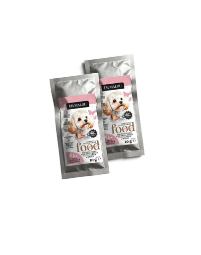 DR MALOU Puppies Liofilizovaná Kačica s kozím mliekom a žĺtkom 2x10g suché krmivo pre šteniatka