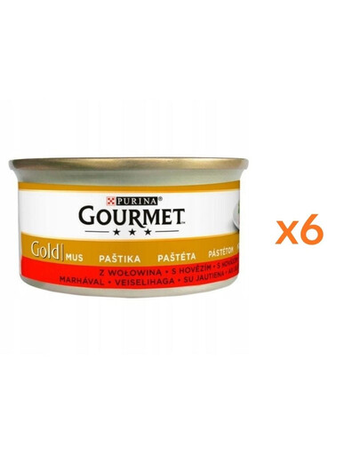 GOURMET Gold Hovädzia pena pre mačky 6x85 g