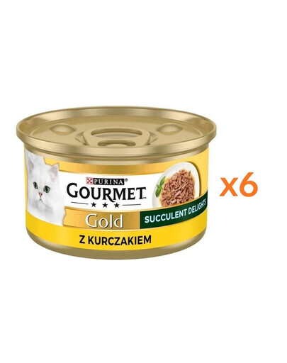 GOURMET Gold Adult Succulent Delights s kuracím mäsom 6x85g