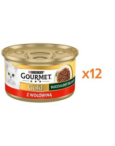 GOURMET Gold Adult Succulent Delights s hovädzinou 12x85g