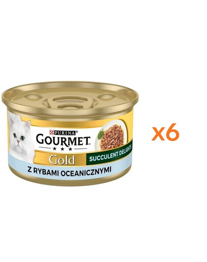 GOURMET Gold Adult Succulent Delights s rybami oceanickými 6x85g
