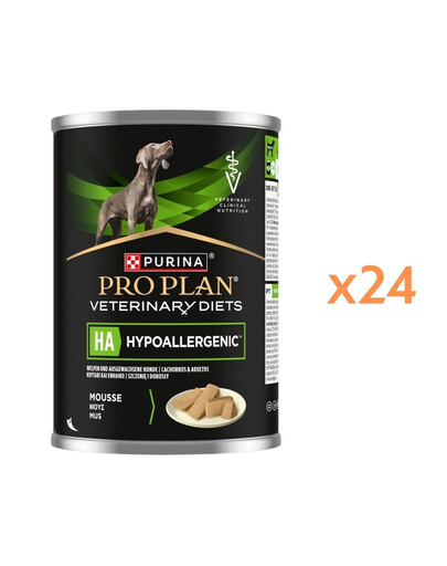 PURINA PRO PLAN Veterinary Diets Canine HA Hypoallergenic 24x400g na nietolerancie potravín, mokrá strava pre dospelé psy a šteniatka