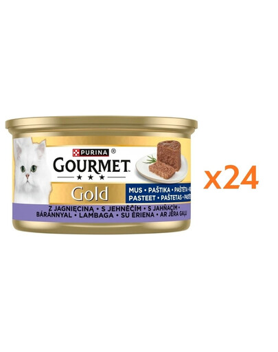 GOURMET Gold Mus s jahňacím mäsom 24x85g mokrá strava pre mačky