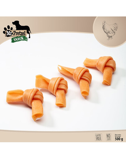 MR. PRETZEL Mäkké uzlíky z kuraciny 500g pochúťka pre psa