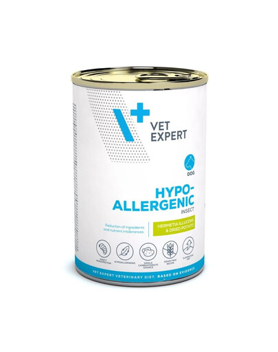 VET EXPERT Veterinary Diet Dog Hypoallergenic Insect 375g hmyz, krmivo pre psov s potravinovou intoleranciou