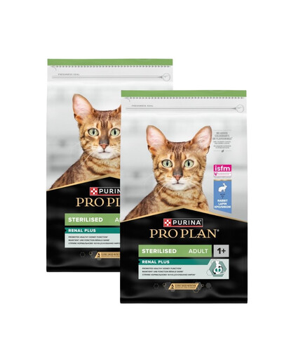 PURINA PRO PLAN Sterilised Renal Plus Bohatá na králika 2x10 kg suché krmivo pre mačky po sterilizácii