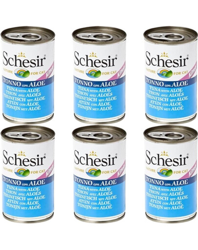 SCHESIR Tuniak s aloe pre mačiatka 6x140 g