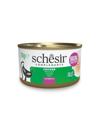 SCHESIR Kuracie mäso s ryžou vo vývare pre mačky 6x70 g