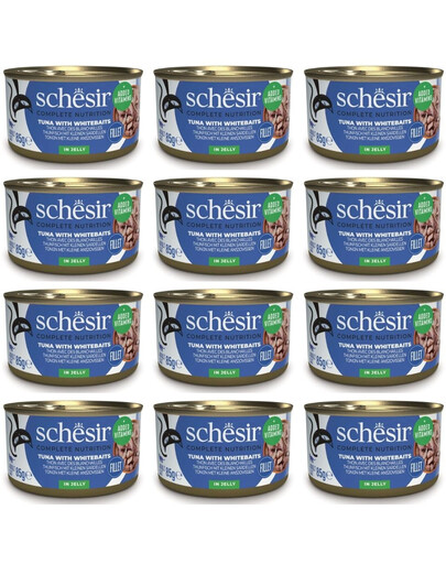 SCHESIR Tuniak so šprotami v želé pre mačky 12x85 g