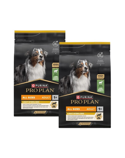 PURINA PRO PLAN Adult Light/Sterilised Rich in Lamb 2x3 kg suché krmivo pro sterilizované psy