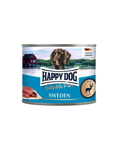 HAPPY DOG Sensible Pure Sweden jelenina 200 g mokré krmivo pre psov