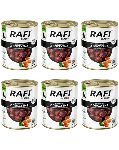 RAFI Classic s divinou 6x800 g mokré krmivo pre psov