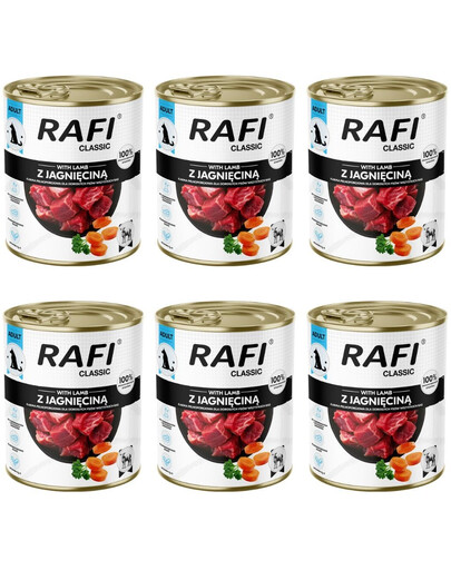 RAFI Classic s jahňacím mäsom 6x800 g mokré krmivo pre psov