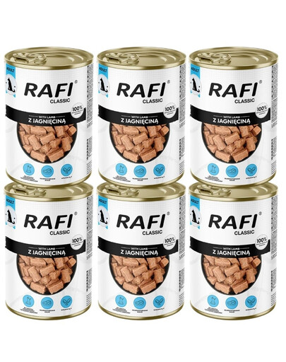 RAFI Classic jahňacie v omáčke 6x1240 g mokré krmivo pre psov všetkých plemien