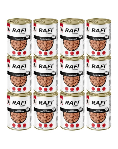 RAFI Classic hovädzie v omáčke 12x1240 g mokré krmivo pre psov všetkých plemien